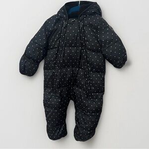 Baby Gap Primaloft Snowsuit 6-12 Months Black Polka Dot Infant Bunting Suit Warm